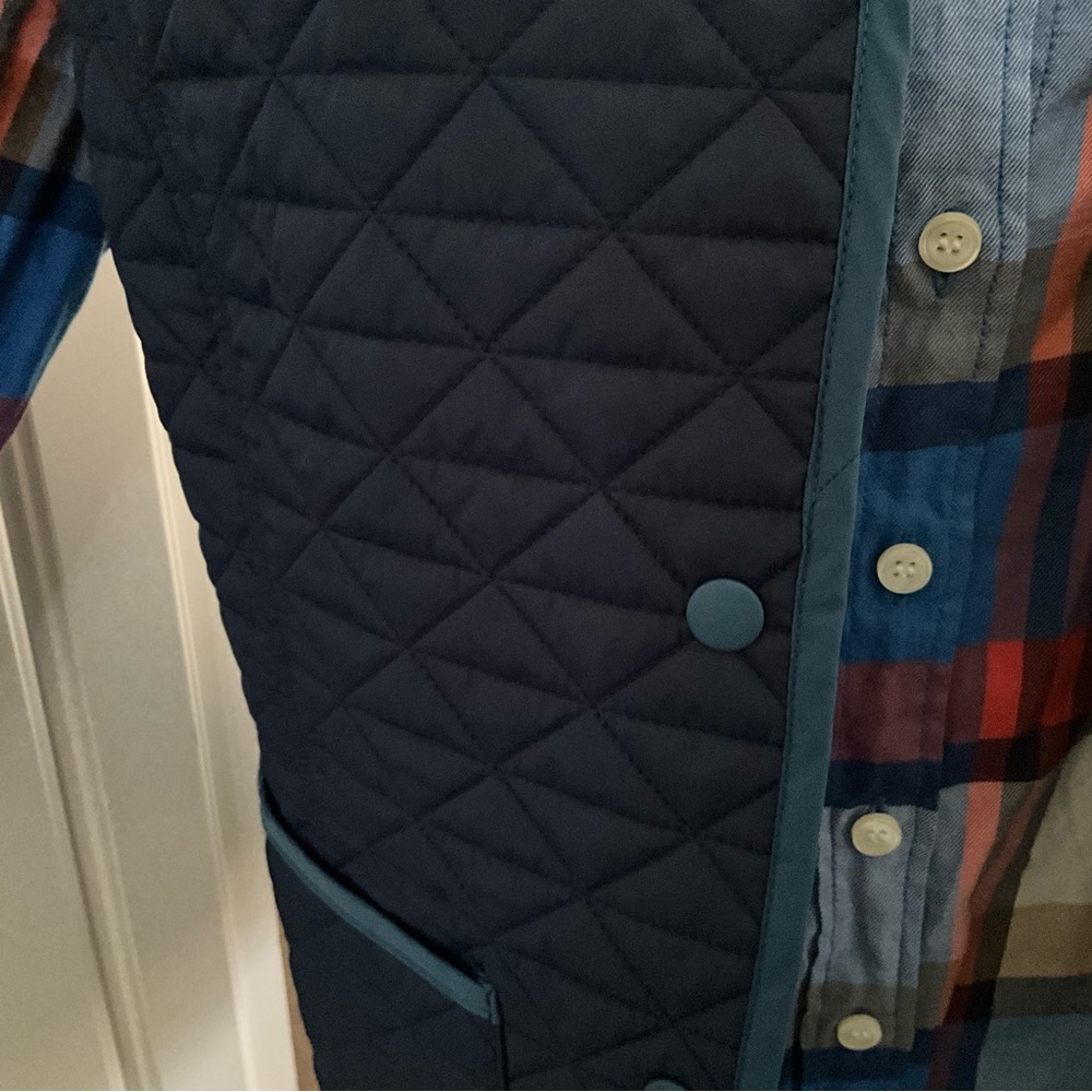 Reversible Land’s End Vest Blue Plaid Double-Sided Vest Women’s Medium Vest - Picture 8 of 10